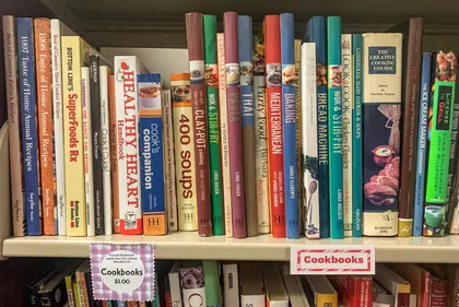 Friends Bookstore inside the Sun City Library, Menifee, CA; Gently used books of all types, bargain prices 25 cents to $3.00, business photo 3